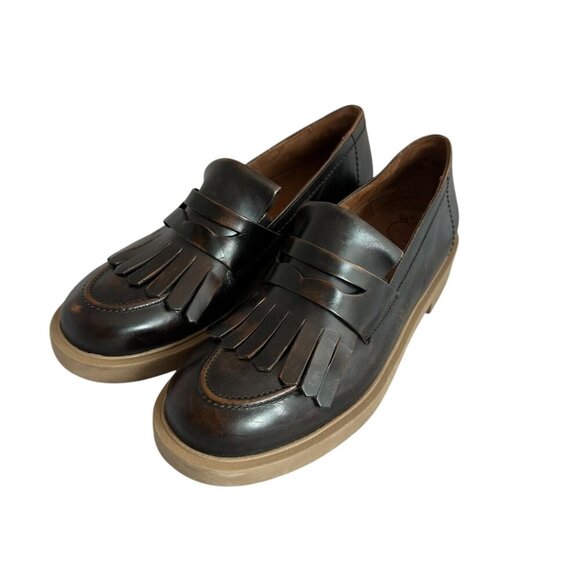 Paul Green Stacy Kiltie Penny Loafer Brown Bark Brushed Leather Size 5.5 UK 8 US - Picture 4 of 13